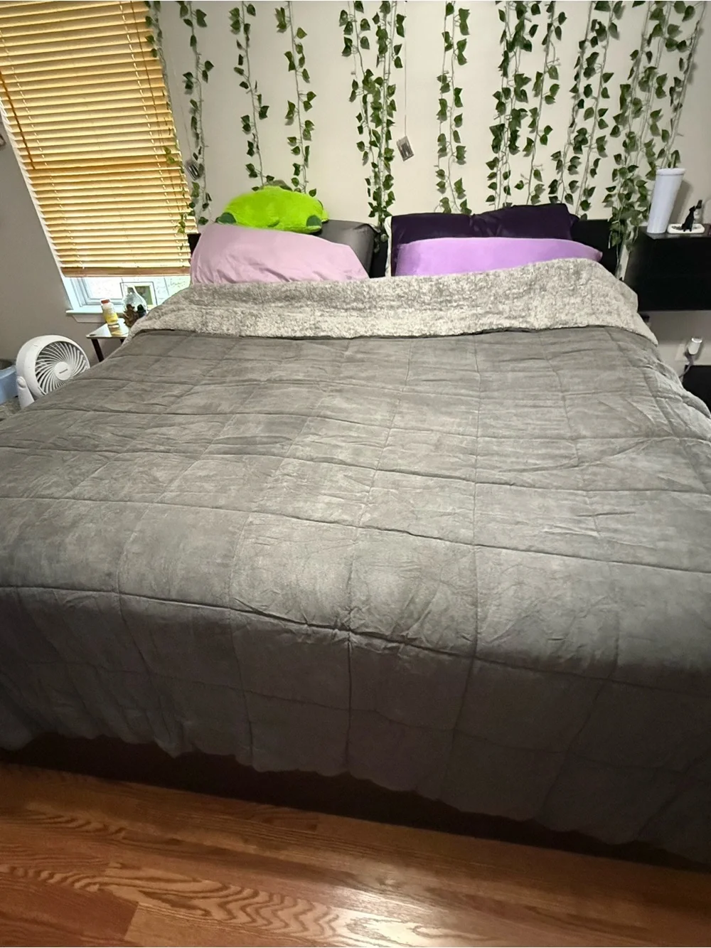 Eddie Bauer Gray Plush Reversible Comforter
